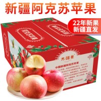 新疆阿克苏红富士苹果新鲜水果苹果时令丑苹果中秋教师节送礼礼盒 带箱9.5斤（净重8斤礼盒装）
