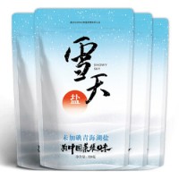 雪天未加碘青海湖盐不含抗结剂家用调味食用盐无碘盐320g*4袋